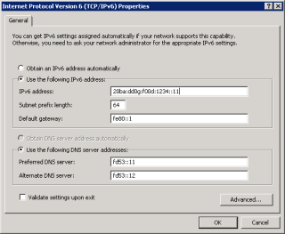 Figure 1: Using Link-Local IPv6 address as default gateway. 