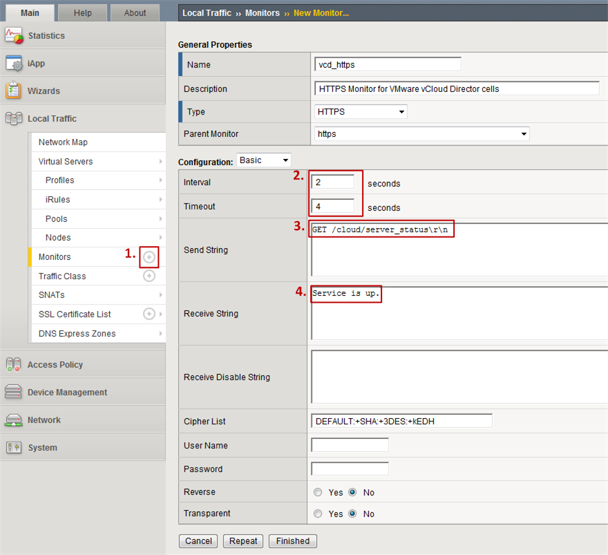 Configuring F5 BigIP LTM with VMware vCloud Director Edge Cloud